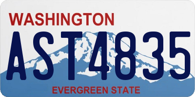 WA license plate AST4835