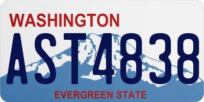 WA license plate AST4838