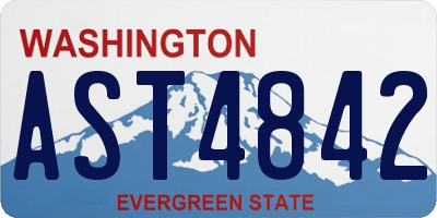 WA license plate AST4842