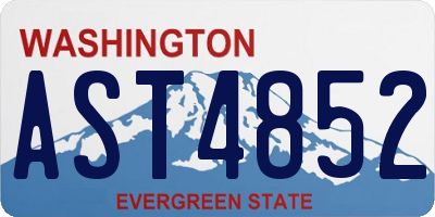 WA license plate AST4852
