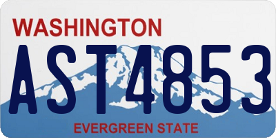 WA license plate AST4853