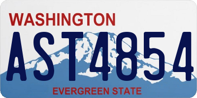 WA license plate AST4854