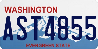 WA license plate AST4855