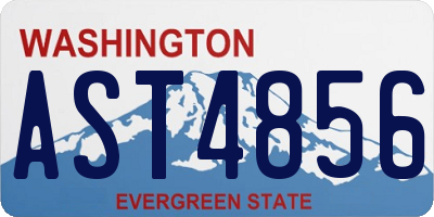 WA license plate AST4856
