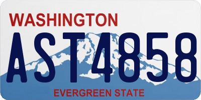 WA license plate AST4858
