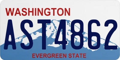 WA license plate AST4862