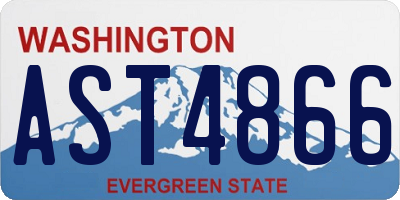 WA license plate AST4866