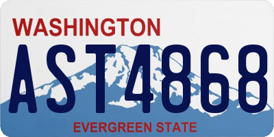 WA license plate AST4868