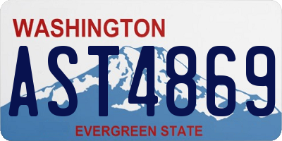 WA license plate AST4869
