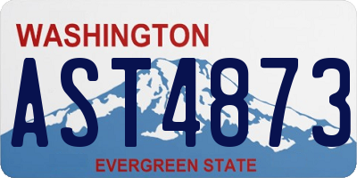 WA license plate AST4873