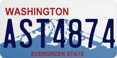 WA license plate AST4874