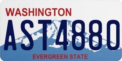WA license plate AST4880