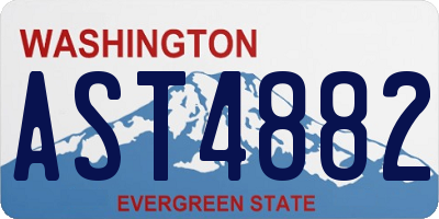 WA license plate AST4882