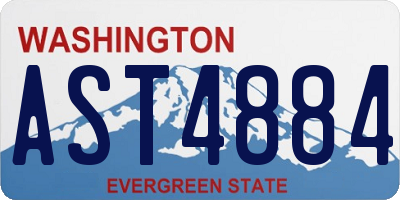 WA license plate AST4884
