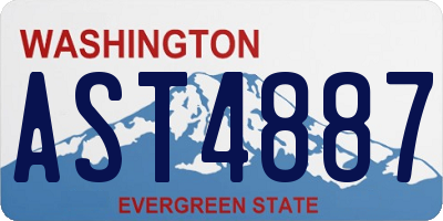 WA license plate AST4887
