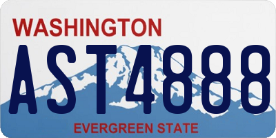 WA license plate AST4888