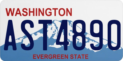 WA license plate AST4890