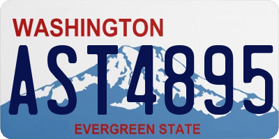 WA license plate AST4895