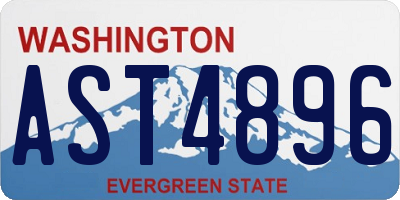 WA license plate AST4896