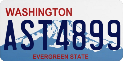 WA license plate AST4899