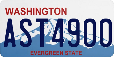WA license plate AST4900