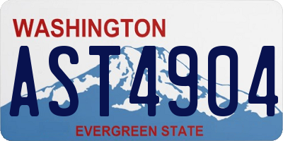 WA license plate AST4904