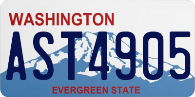 WA license plate AST4905