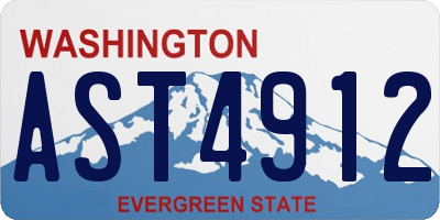 WA license plate AST4912