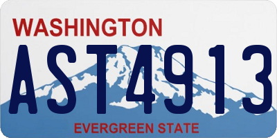WA license plate AST4913