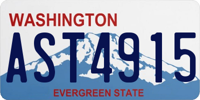 WA license plate AST4915