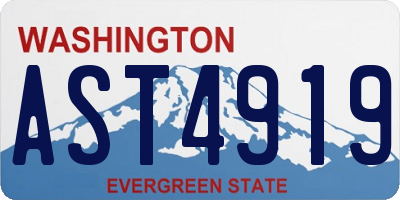 WA license plate AST4919