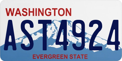 WA license plate AST4924