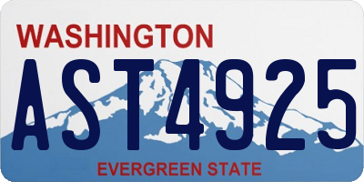 WA license plate AST4925