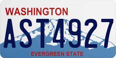 WA license plate AST4927
