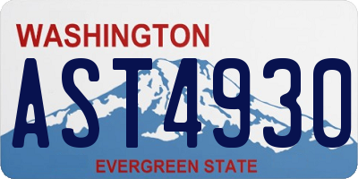 WA license plate AST4930