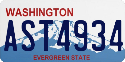 WA license plate AST4934