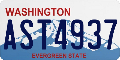 WA license plate AST4937