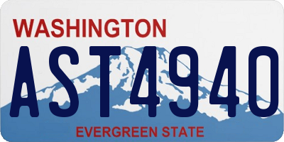 WA license plate AST4940