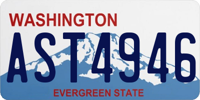 WA license plate AST4946