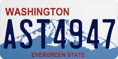 WA license plate AST4947