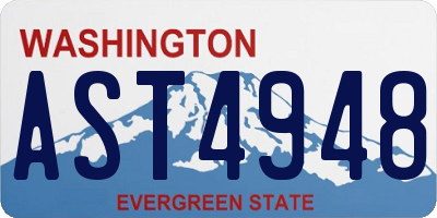 WA license plate AST4948