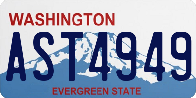 WA license plate AST4949