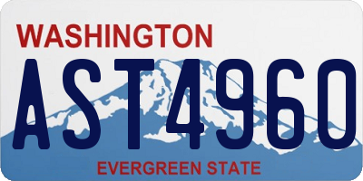 WA license plate AST4960