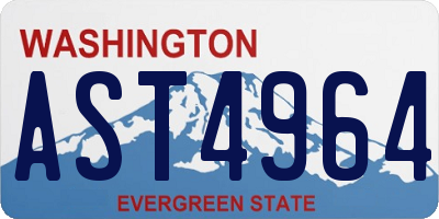 WA license plate AST4964