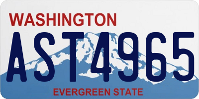WA license plate AST4965