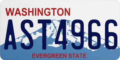 WA license plate AST4966
