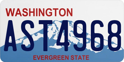 WA license plate AST4968