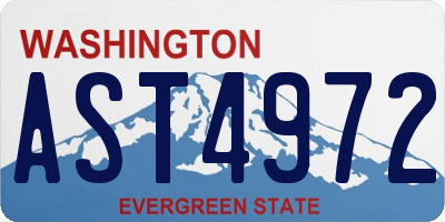 WA license plate AST4972