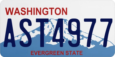WA license plate AST4977
