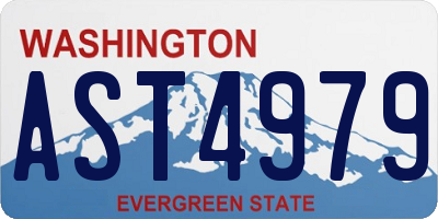 WA license plate AST4979